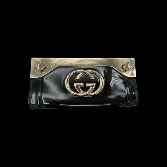 Vintage GUCCI Britt Clutch - Patent Leather - Pre-Loved - Dust Bag - (L) 9in - Picture 5 of 13